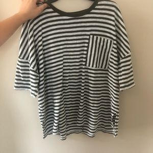 Oversized striped tee